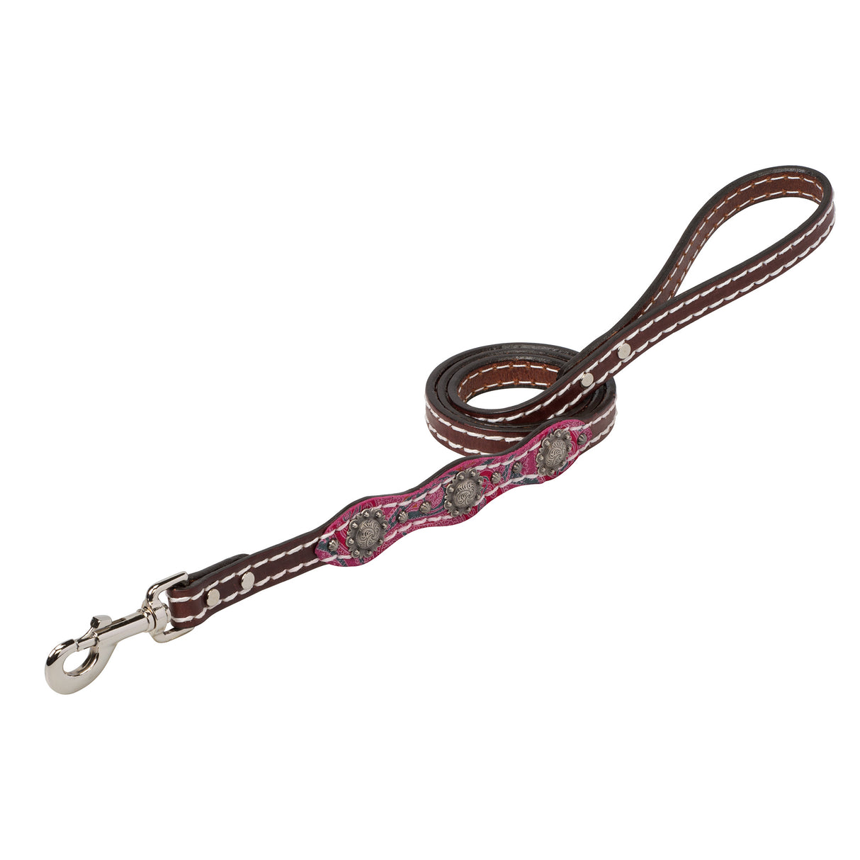 Vintage Paisley Leash, 3/4" x 4, Pink