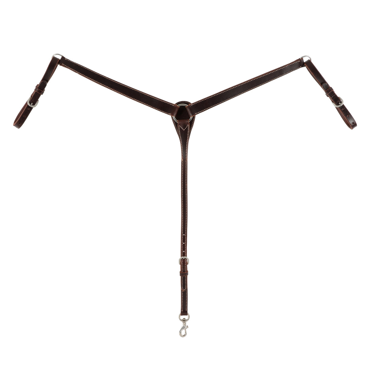 Buffalo Leather Contoured Breast Collar, Burgundy