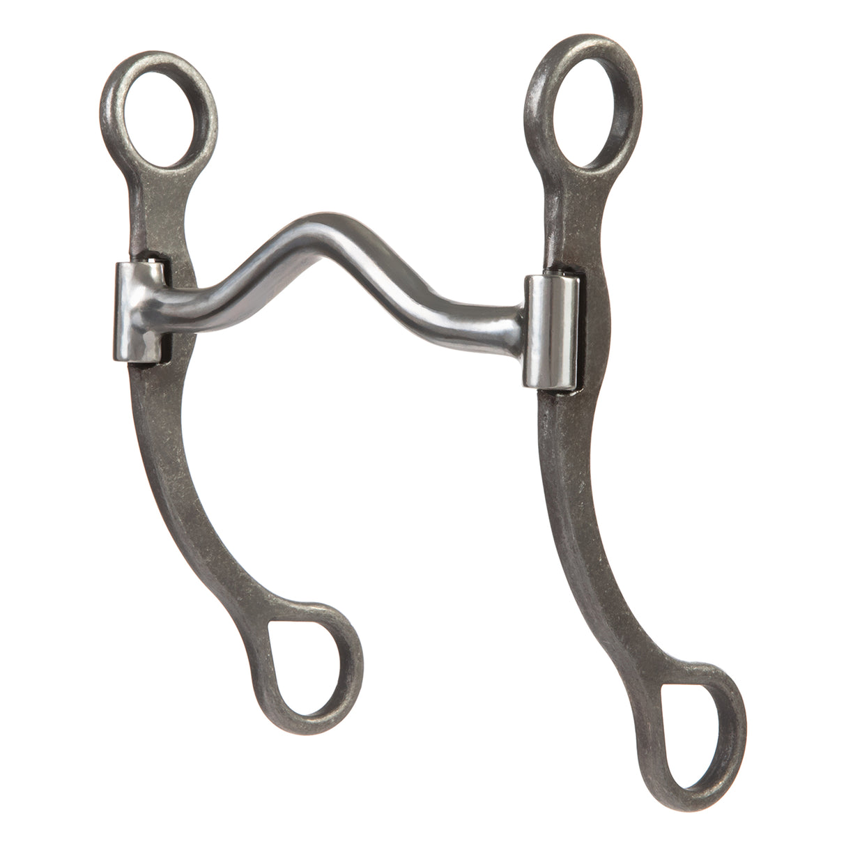 Professional Shank Bit, 5" Sweet Iron Medium Port Mouth with Copper Inlay