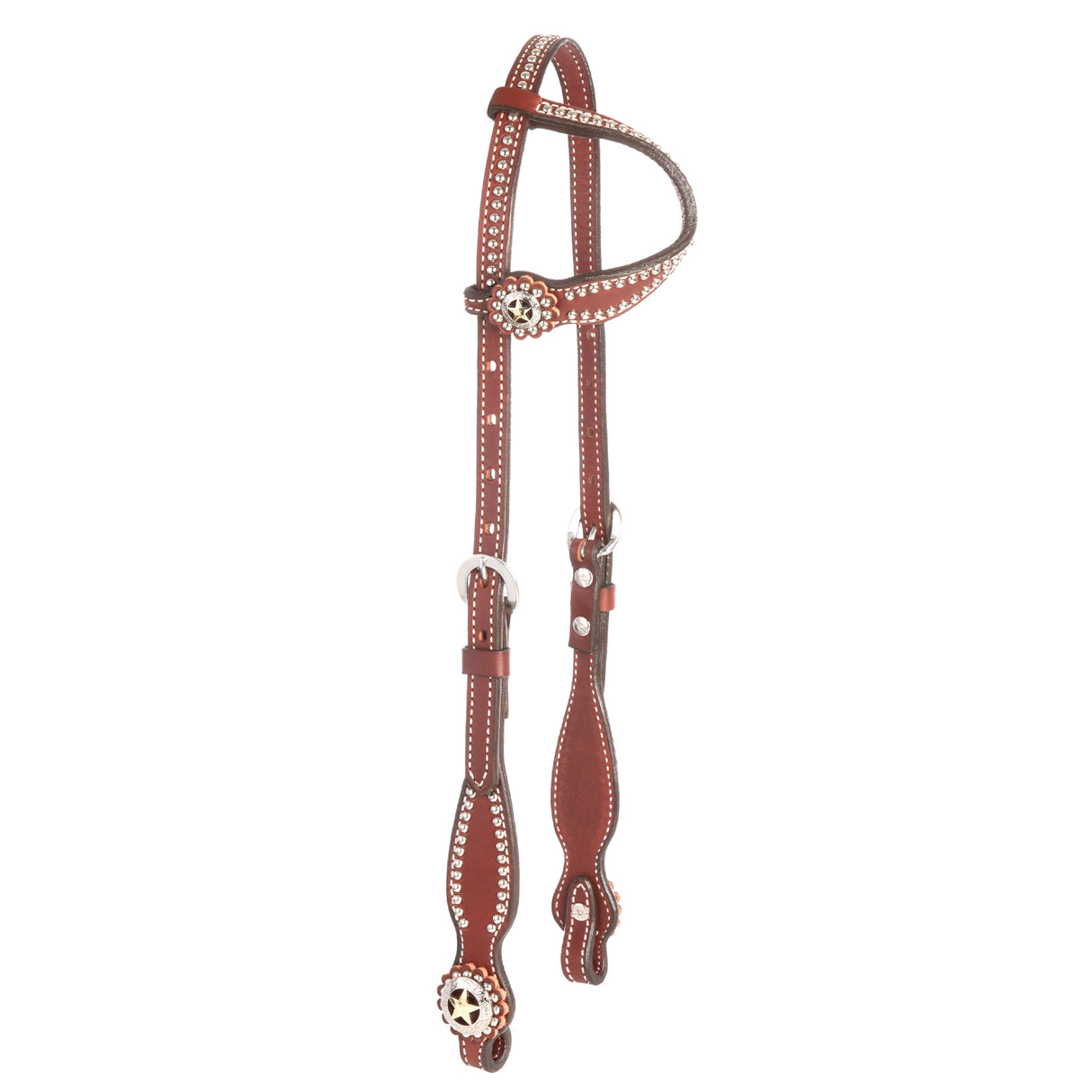 Texas Star Chestnut Sliding Ear Headstall