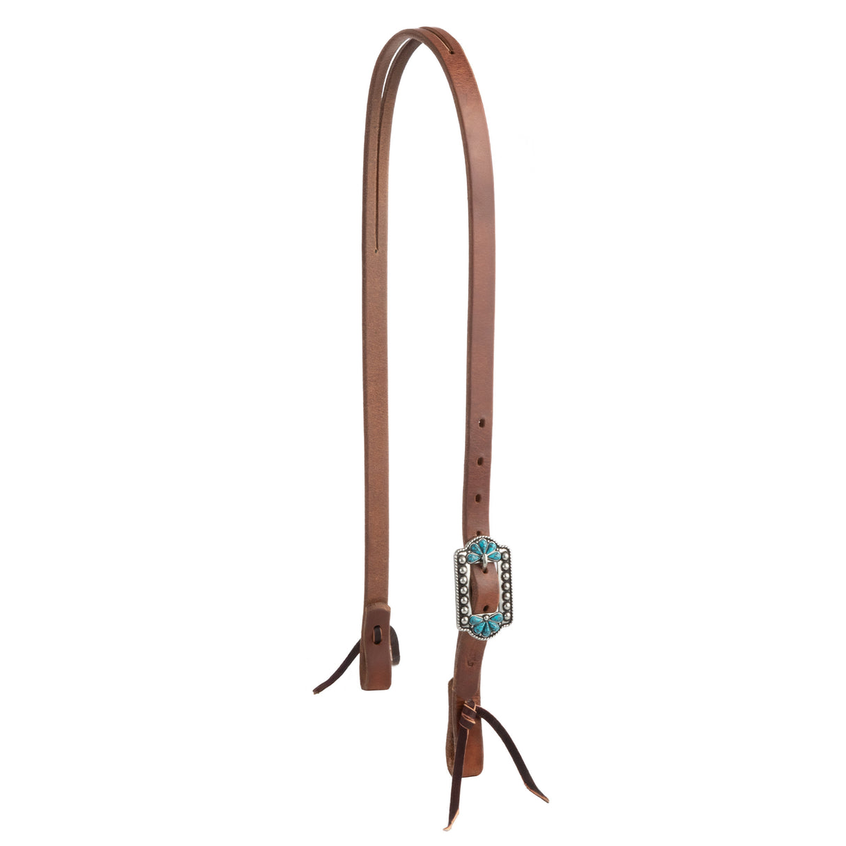 ProTack® Headstall with Designer Hardware, Turquoise Flower, Split Ear