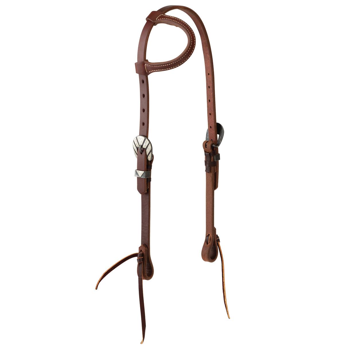 STS Ranch Signature Tack Harness Leather Sliding Ear Headstall, 3/4"