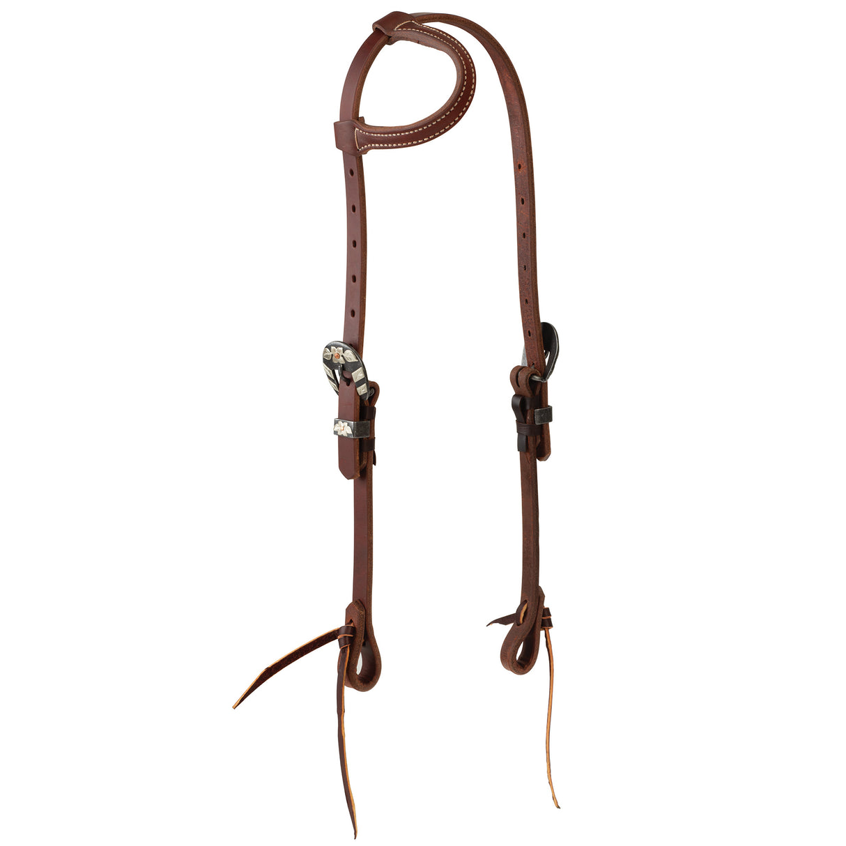 STS Ranch Signature Tack Harness Leather Sliding Ear Headstall, 3/4"