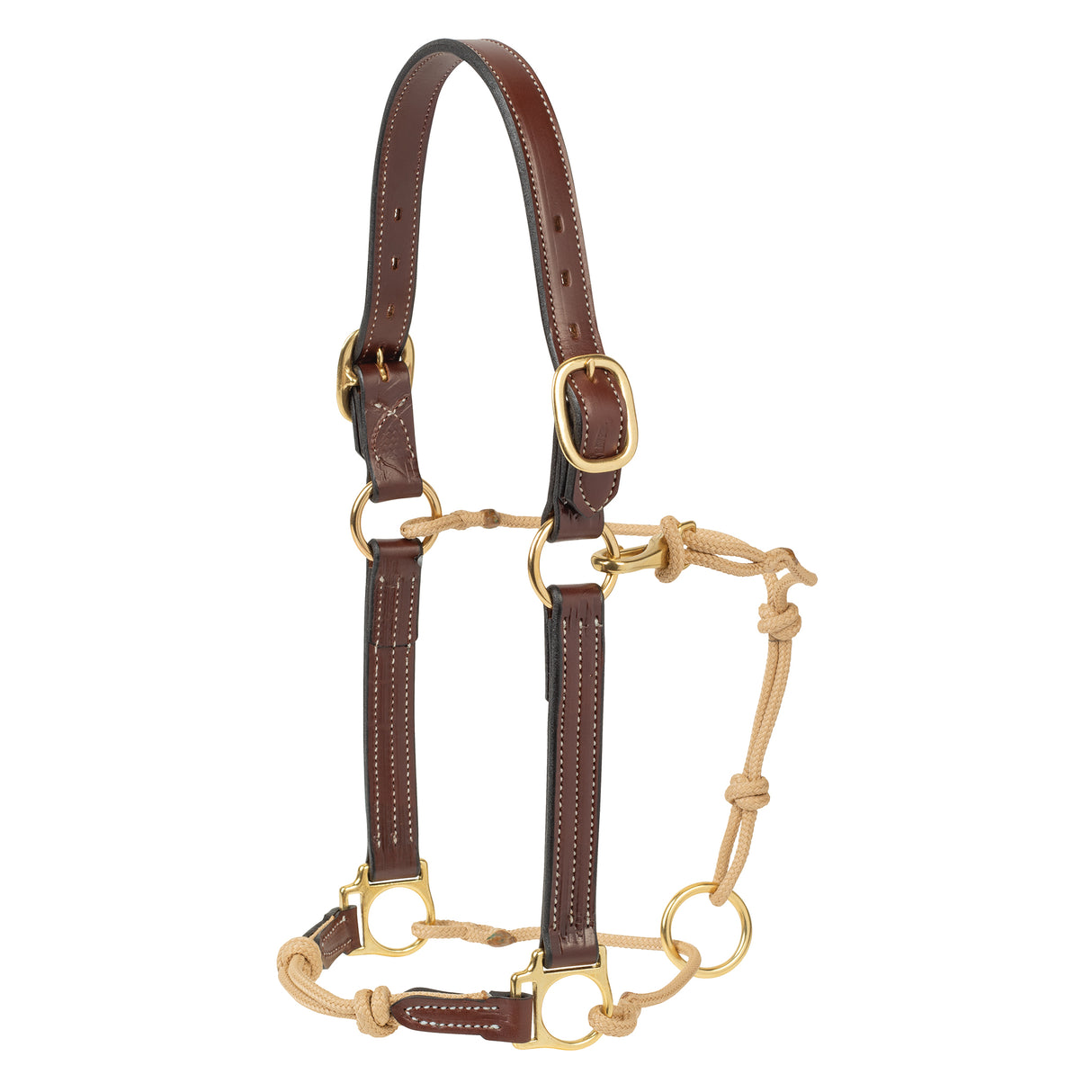 Leather & Rope Combination Horseman's Halter