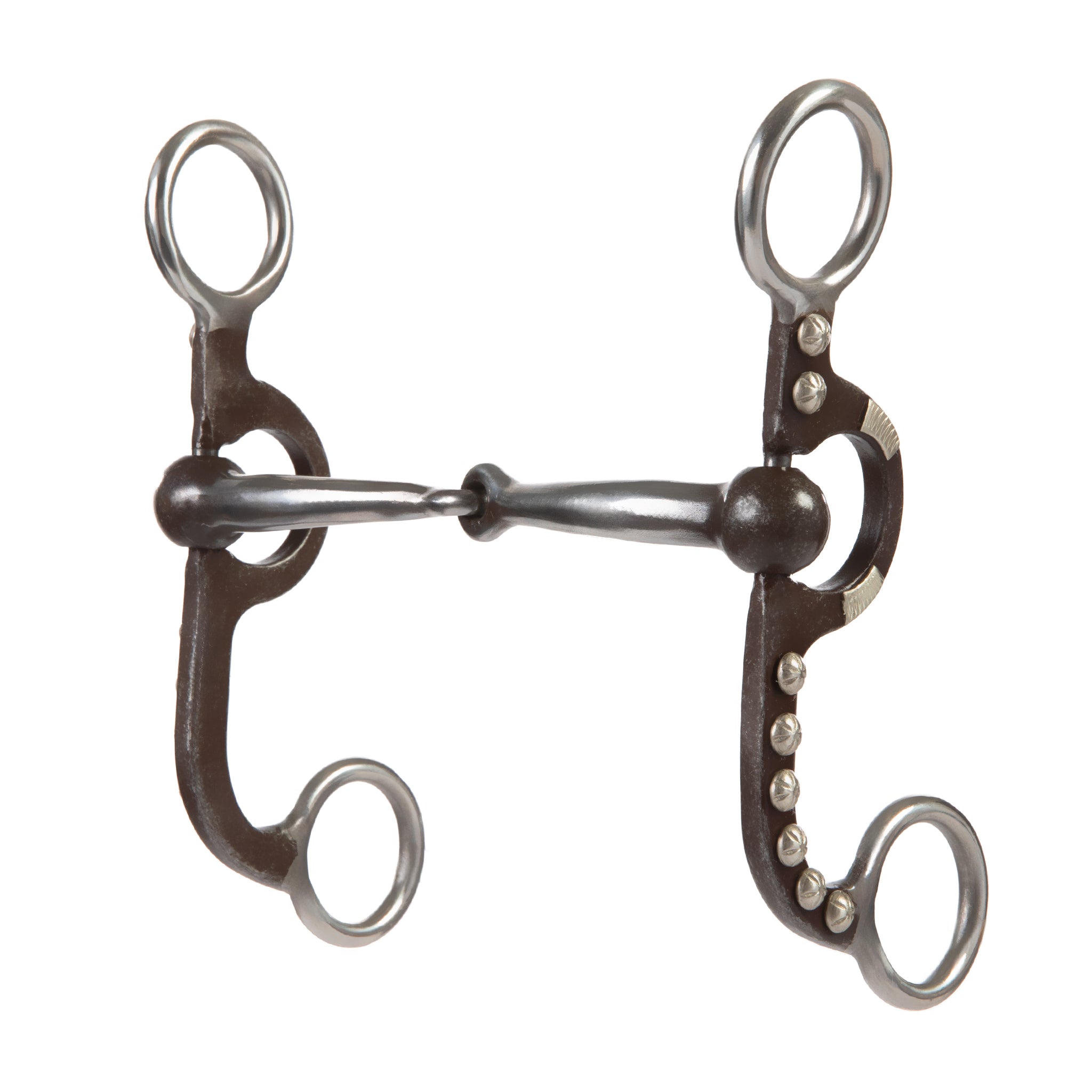 4-5/8" Pony Bit, 2-Piece Snaffle Mouth, Buffed Black