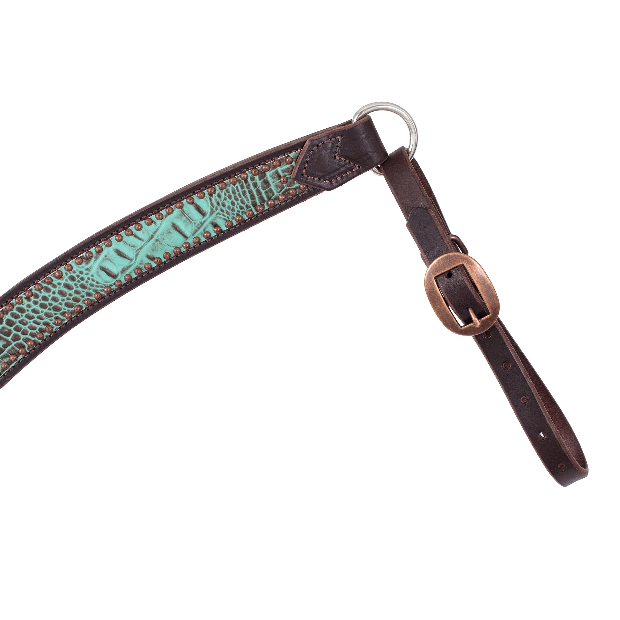 Turquoise Croc Contoured Breast Collar