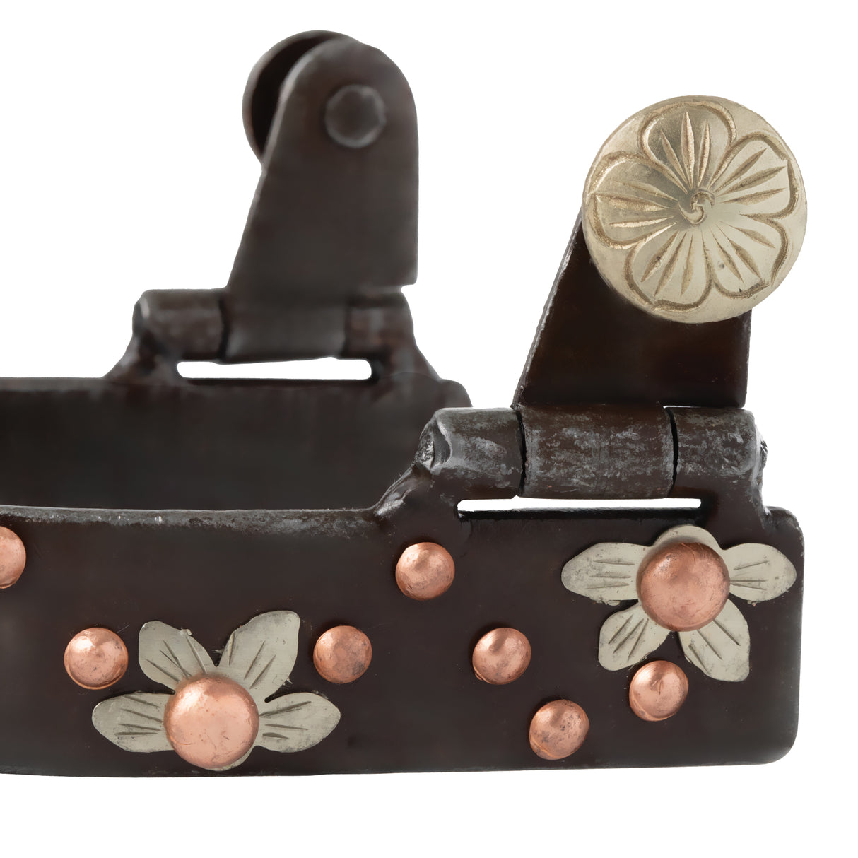 Ladies' Spur with German Silver Floral Trim and Copper Dots