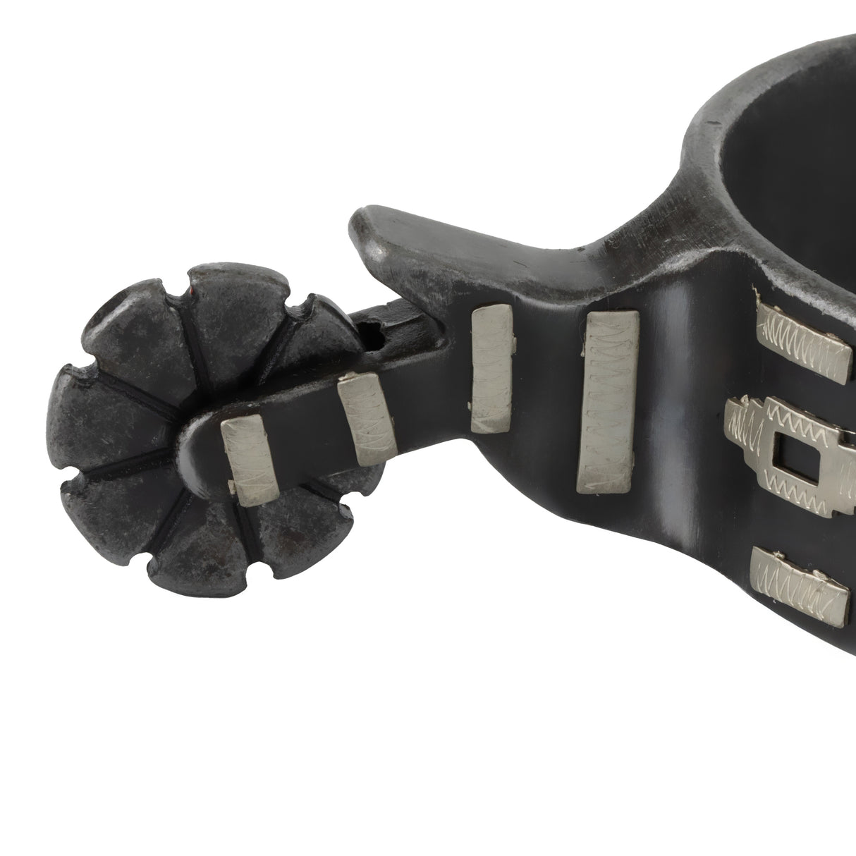 Men's Spur with German Silver Aztec Trim and Copper Dots