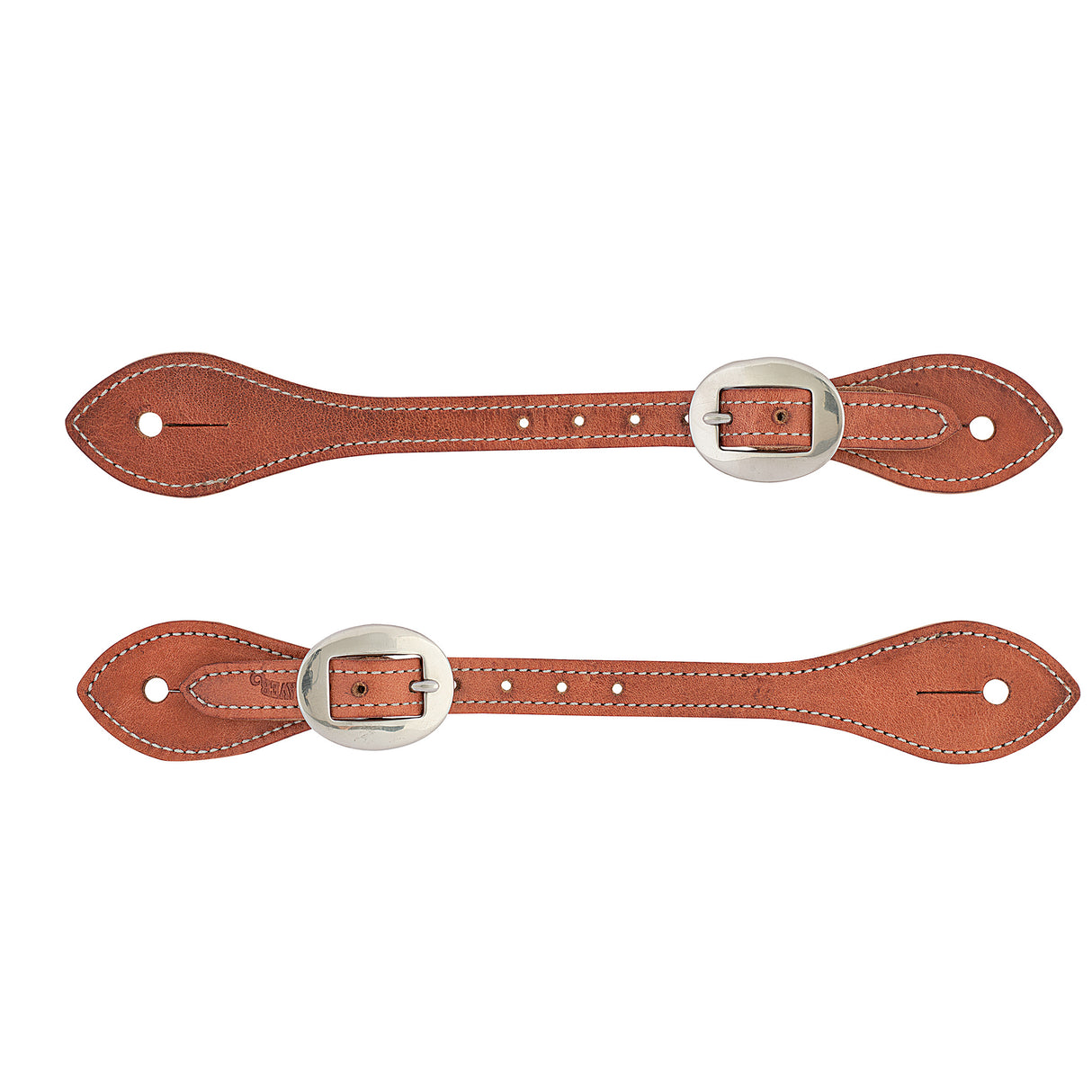 Mens Flared Harness Leather Spur Straps, Russet