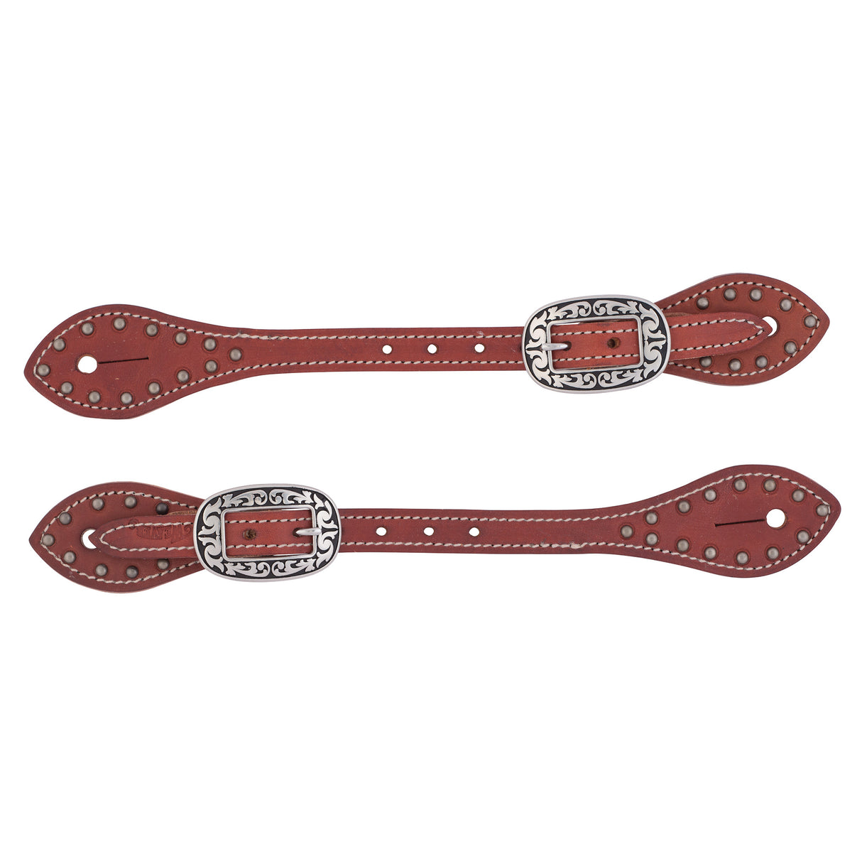 Mens Flared Buttered Harness Leather Spur Straps,
