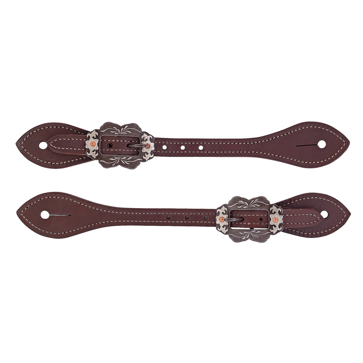 Mens Flared Oiled Harness Leather Spur Straps