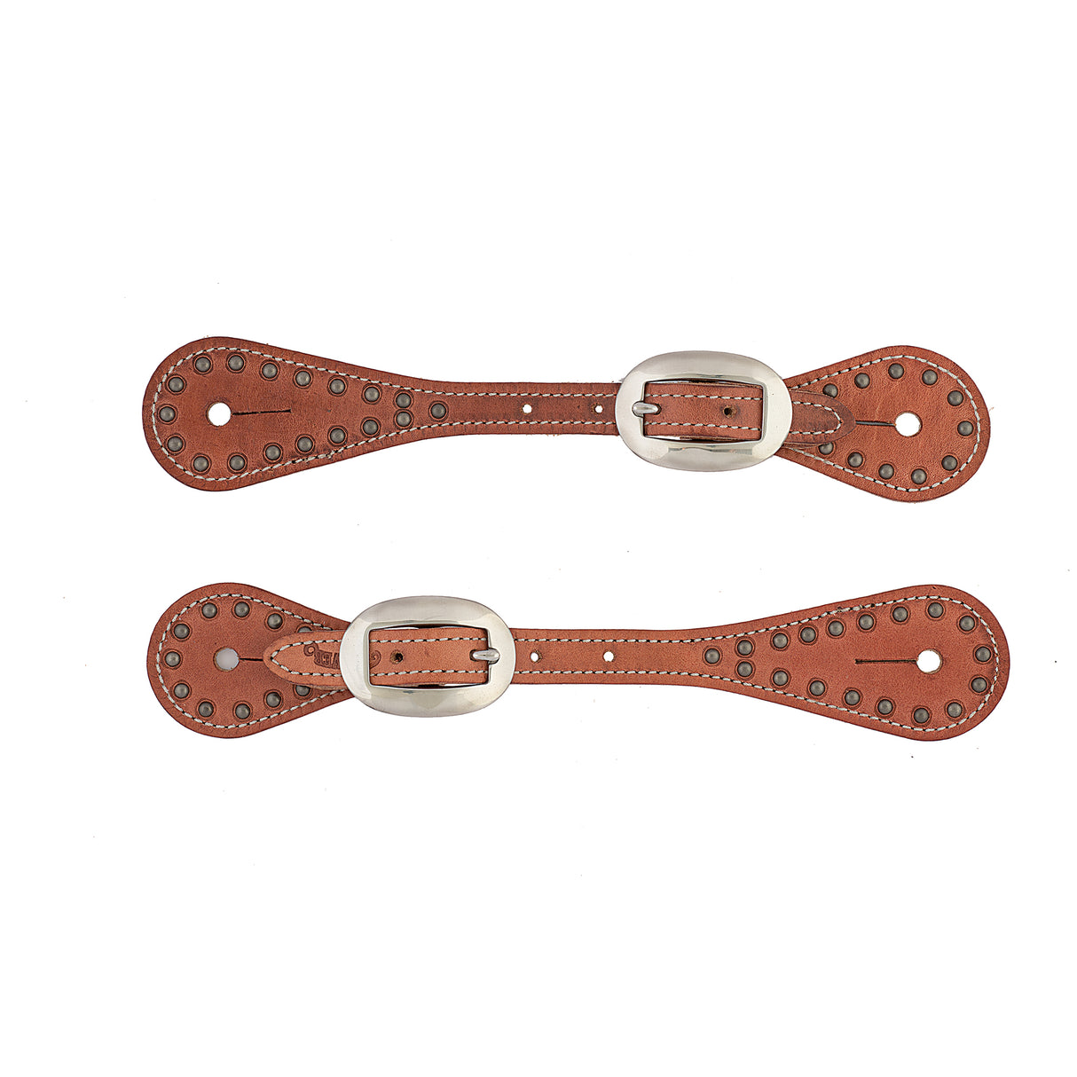 Youth Harness Leather Spur Straps with Spots, Russet