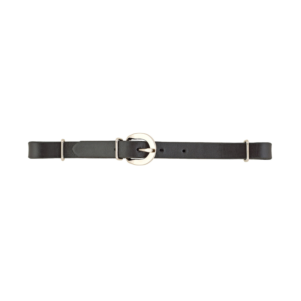 Straight Bridle Leather Curb Strap, Black