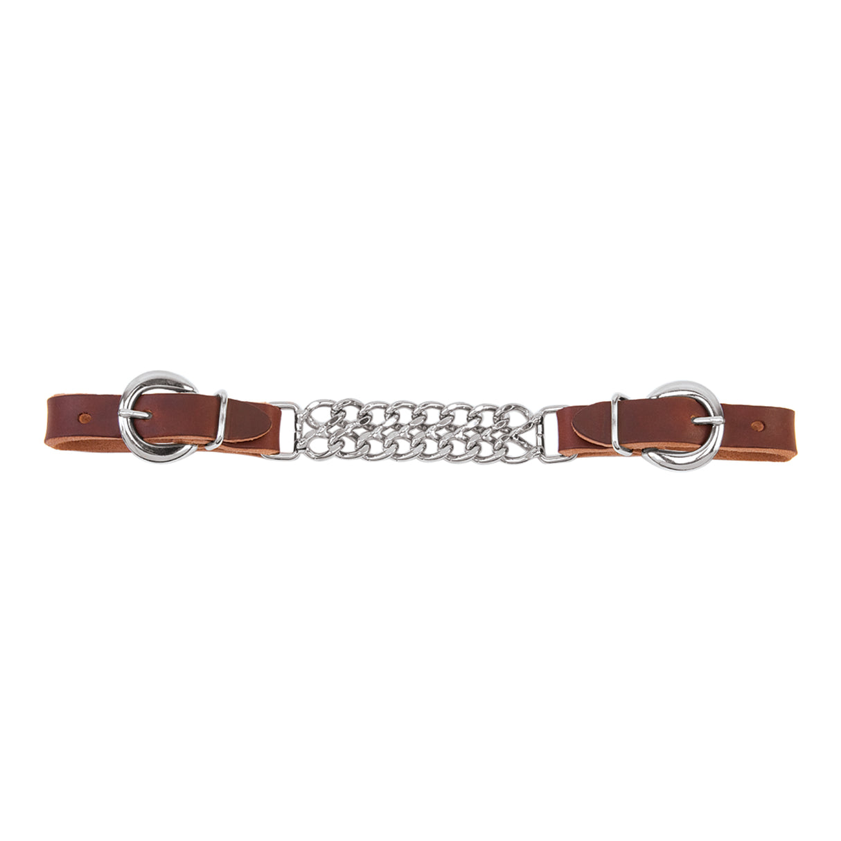 Harness Leather 4-1/4" Double Flat Link Chain Curb Strap, Sunset