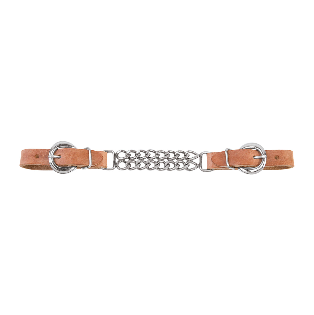 Harness Leather 4-1/4" Double Flat Link Chain Curb Strap