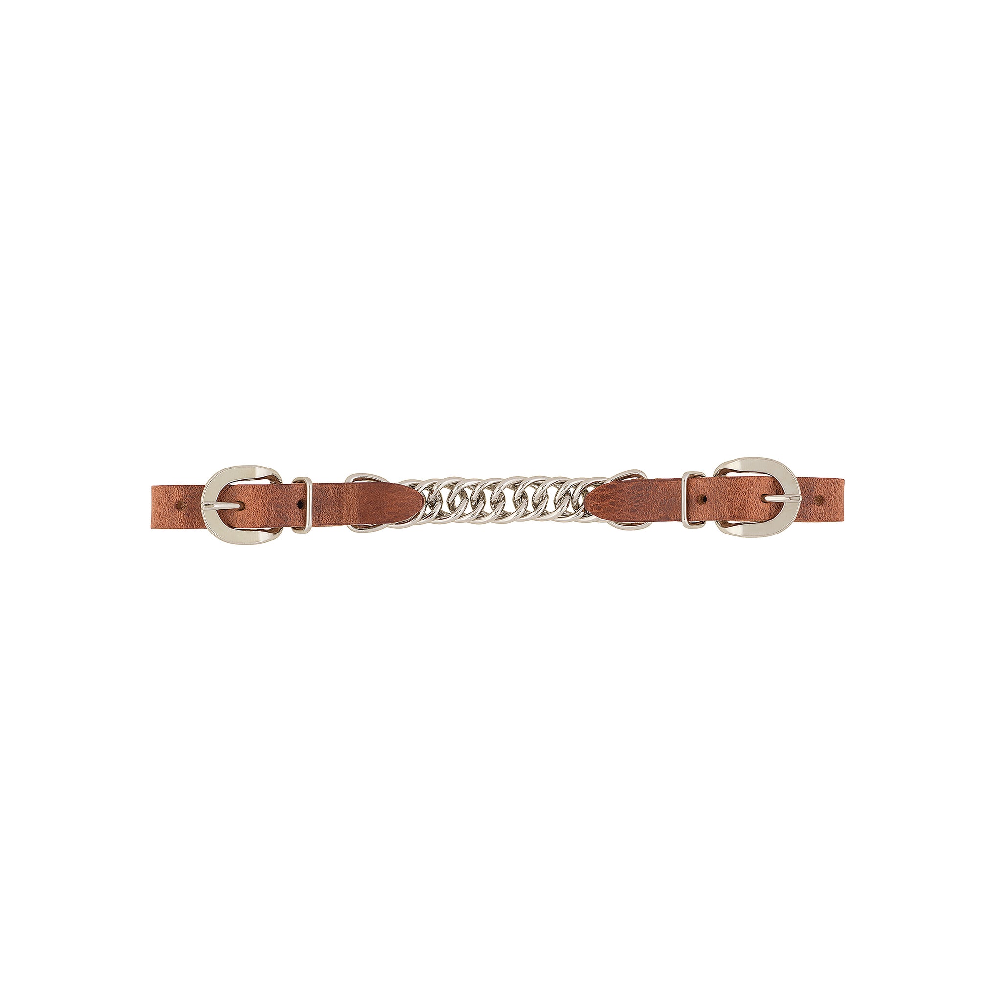Harness Leather 4-1/2" Single Flat Link Chain Curb Strap