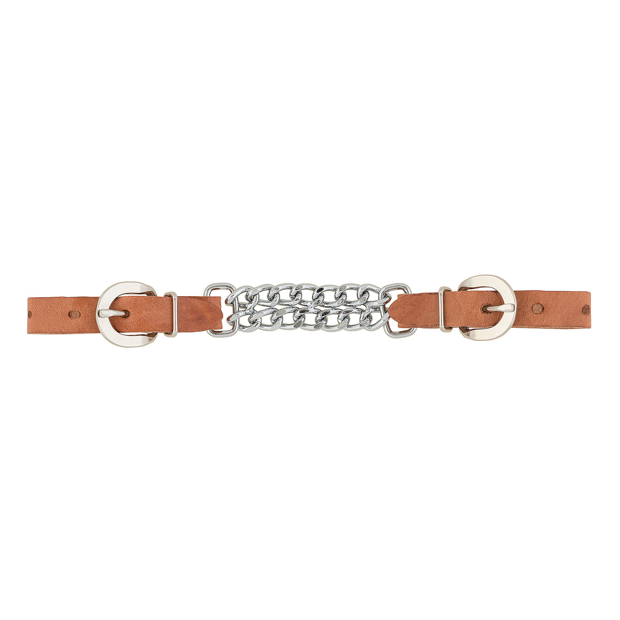 Harness Leather 3-1/2" Double Flat Link Chain Curb Strap