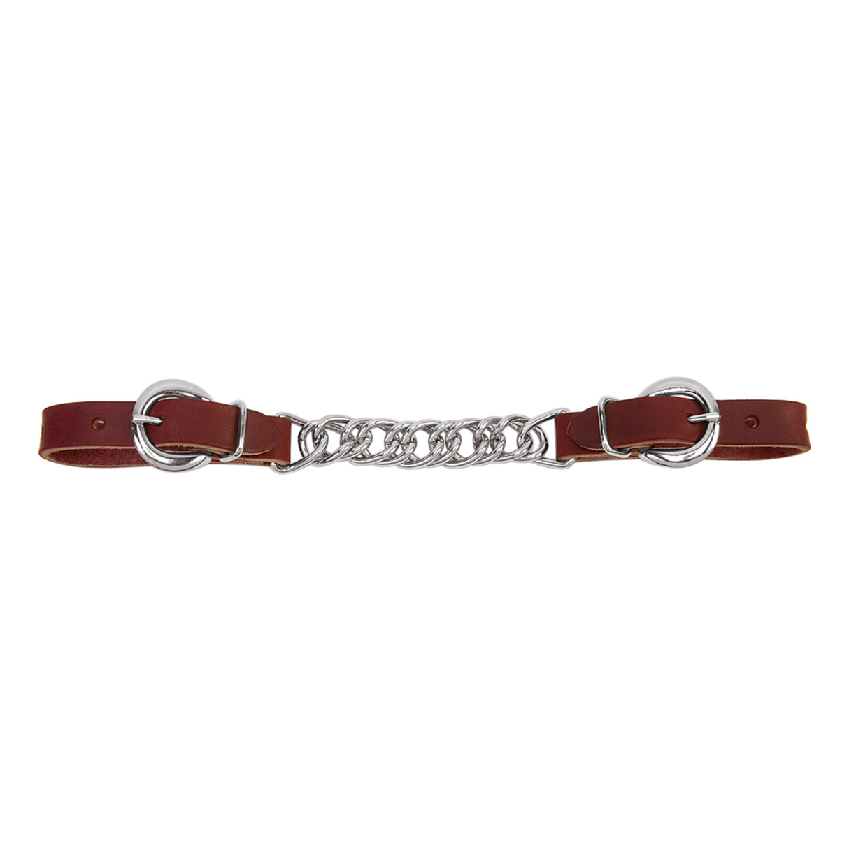 Latigo Leather 4-1/2" Double Flat Link Chain Curb Strap