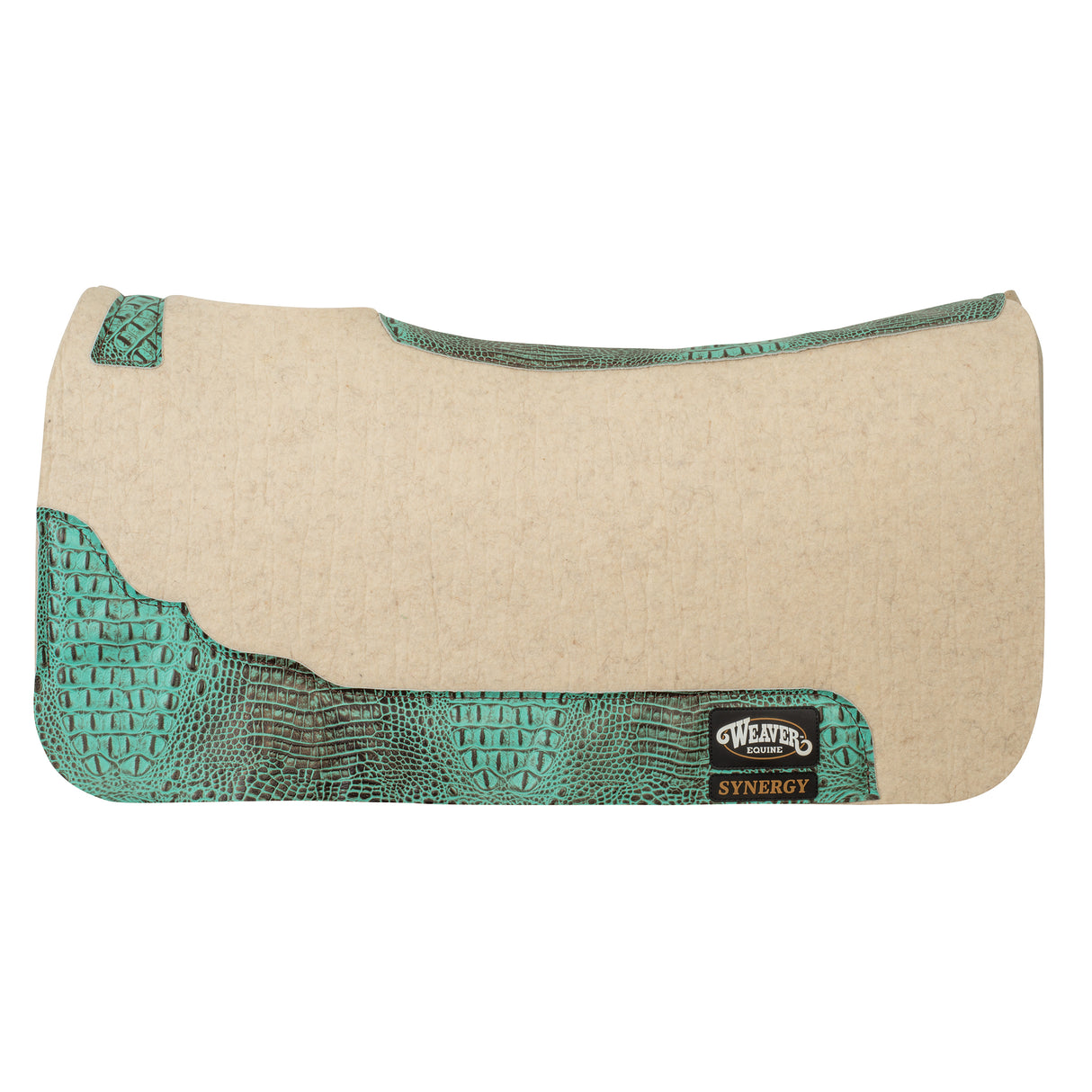Limited Edition Saddle Pad: Natural, Turquoise Croc Wear Leather