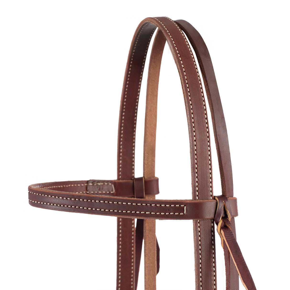 Working Tack Double and Stitched Browband Headstall, Buckle Bit Ends