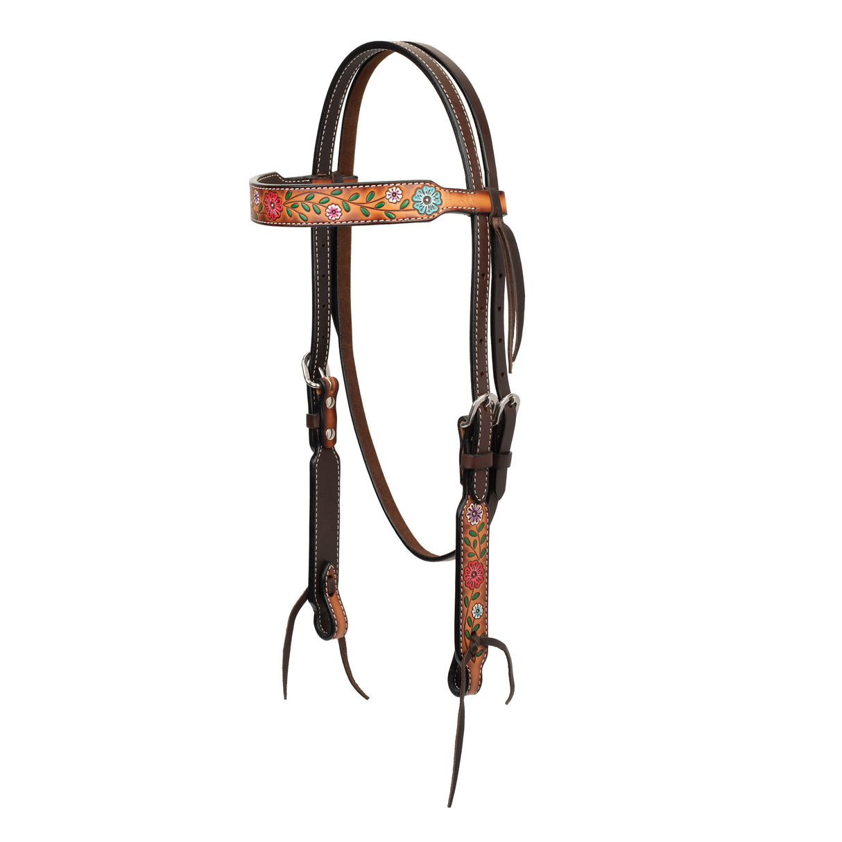Turquoise Cross Floral Vine 5/8" Headstall