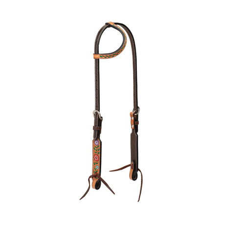 Turquoise Cross Floral Vine 5/8" Headstall
