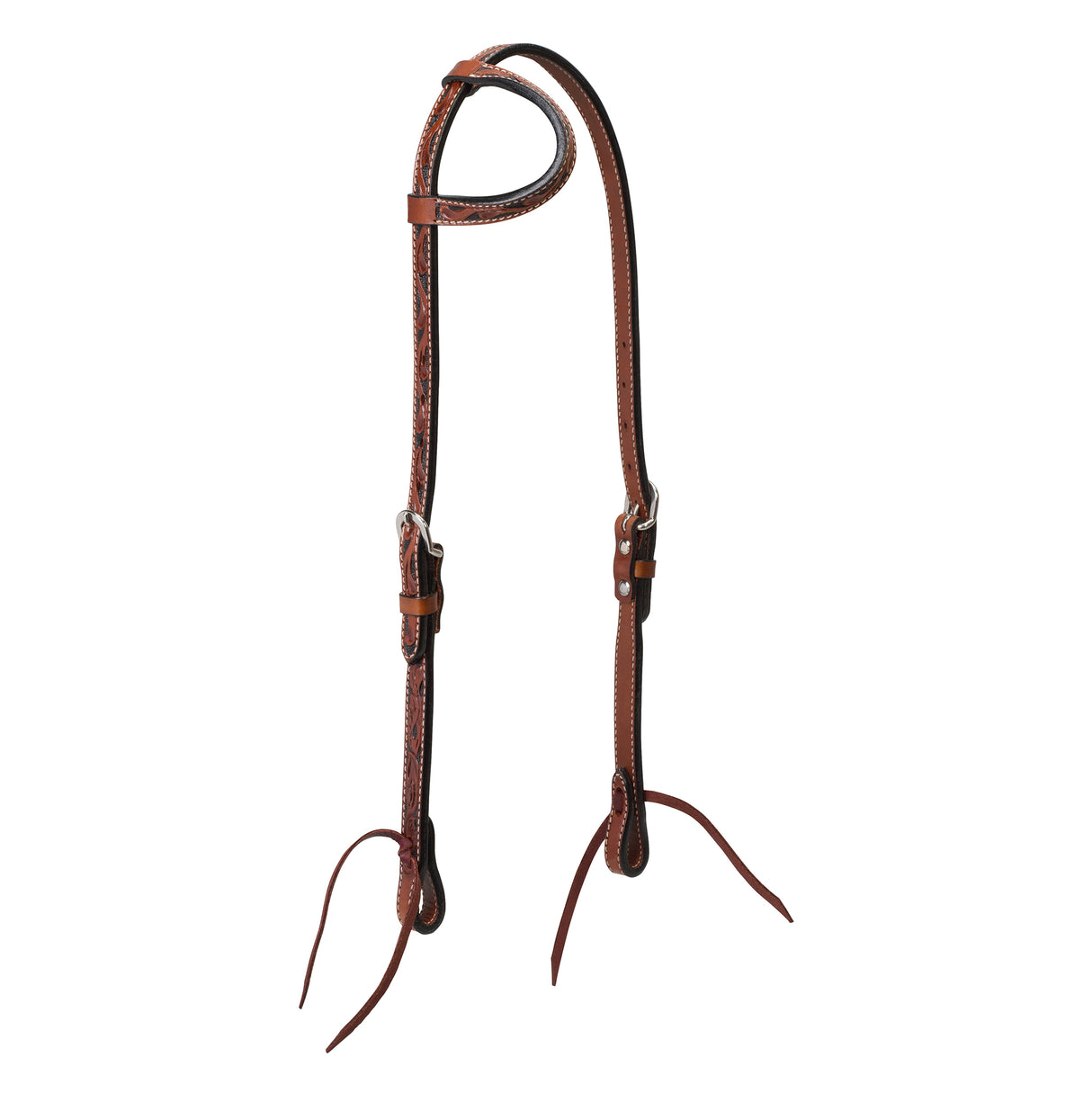 Turquoise Cross Floral Carved 5/8" Sliding Ear Headstall