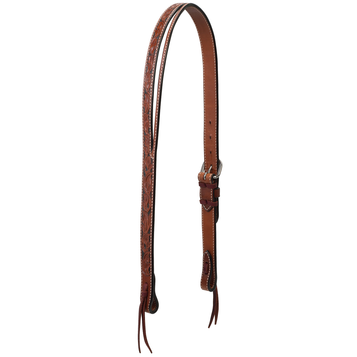 Turquoise Cross Floral Carved 1" Belt Headstall