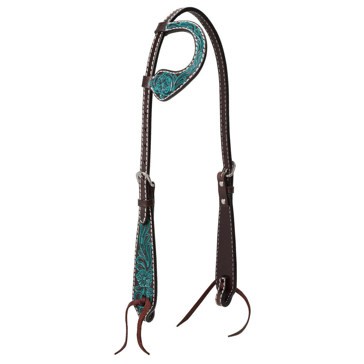 Turquoise Cross Carved Turquoise Flower 5/8" Sliding Ear Headstall