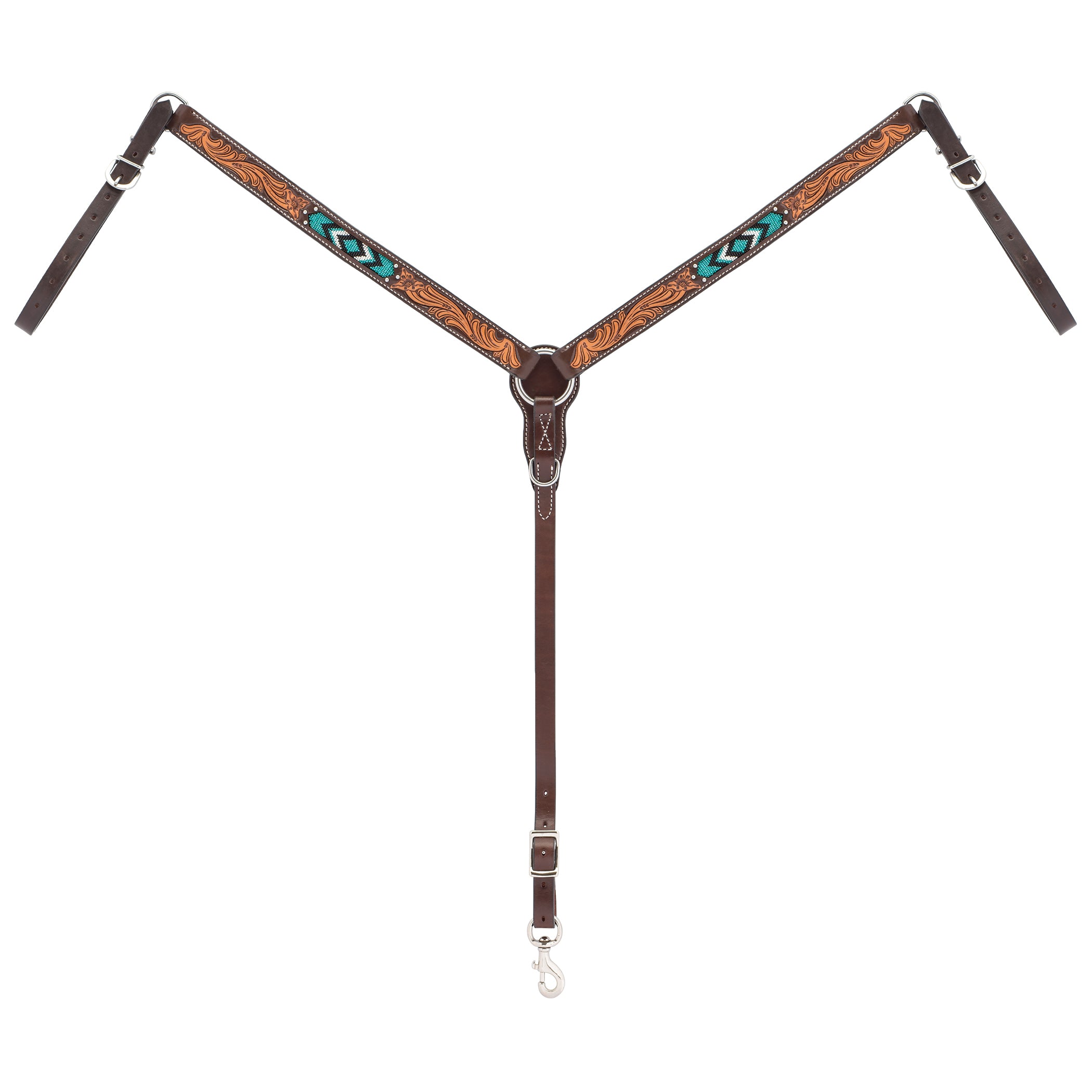 Turquoise Cross Turquoise Beaded 1-1/4" Straight