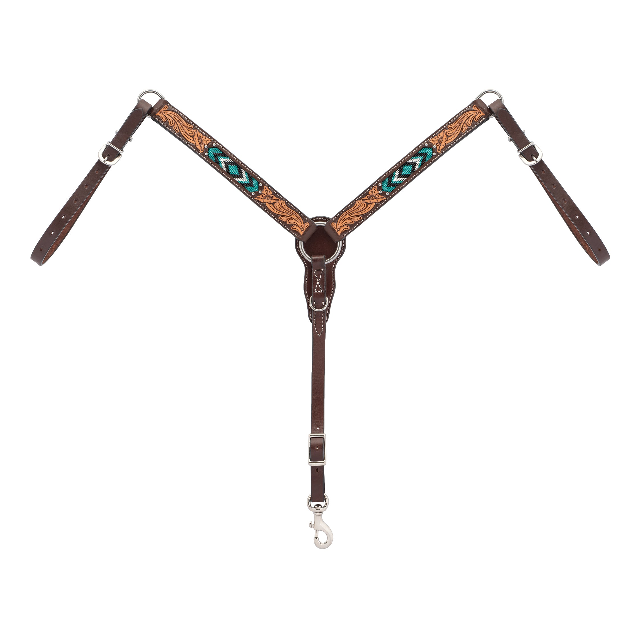 Corde De Plomb Pour Cheval Turquoise Weaver Equine - 5/8" X 10 Pieds, Mousqueton Laiton