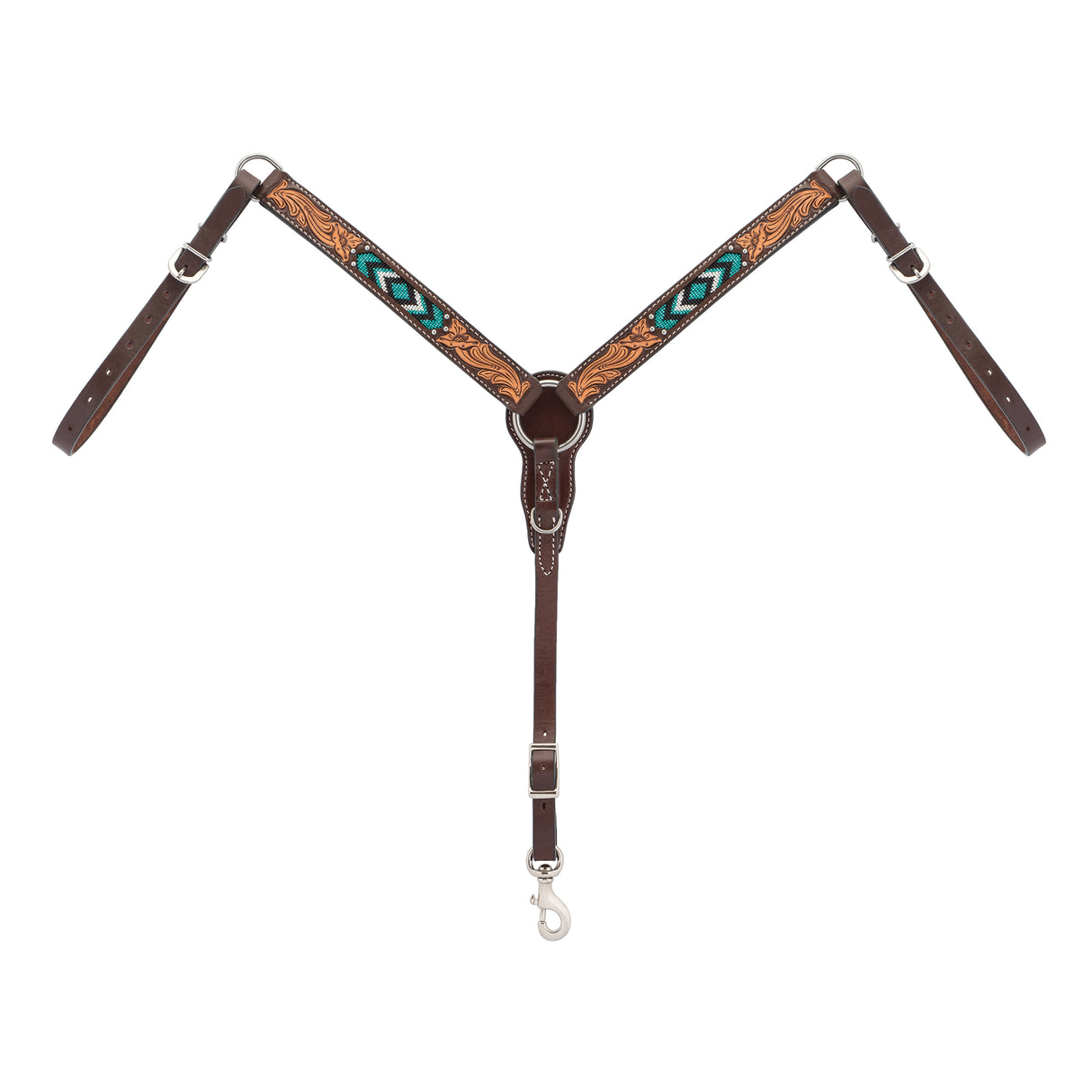 Breast Collar, Turquoise Beaded, 1-1/4", Pony