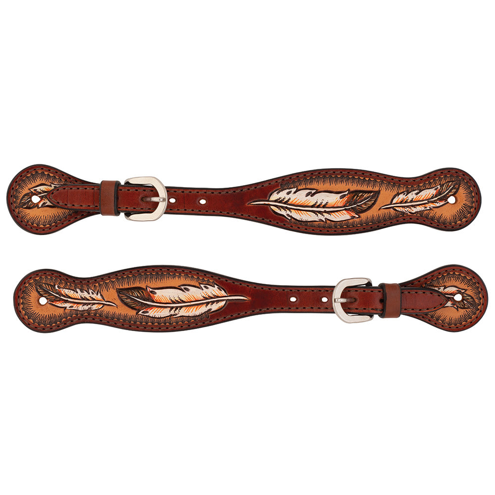 Turquoise Cross Coco Feather Spur Strap