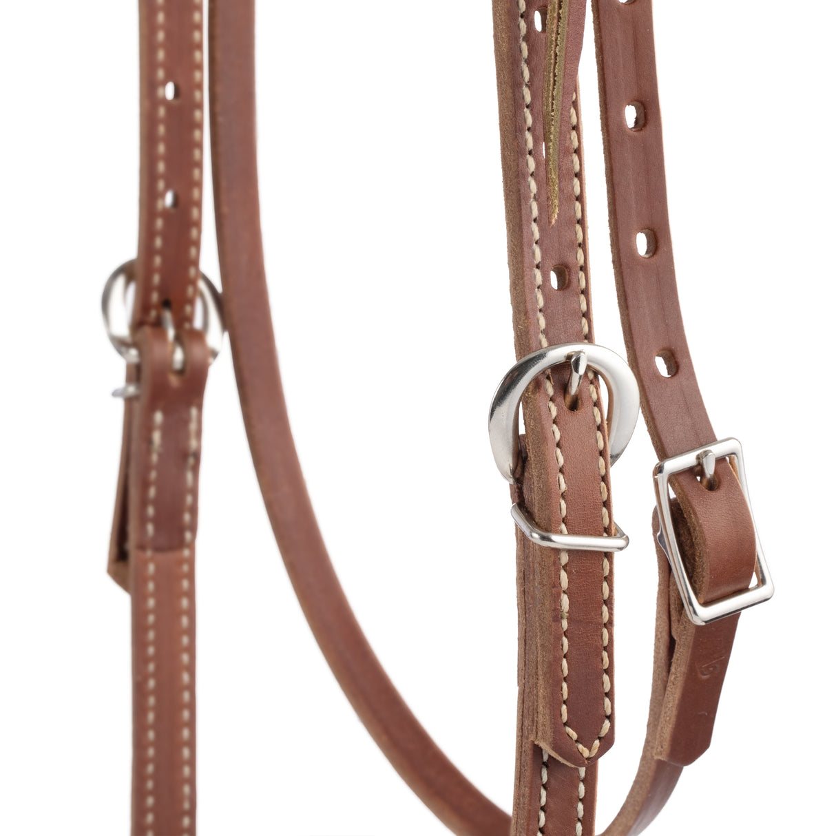 Deluxe Latigo Leather Knotted Browband Headstall, Brown