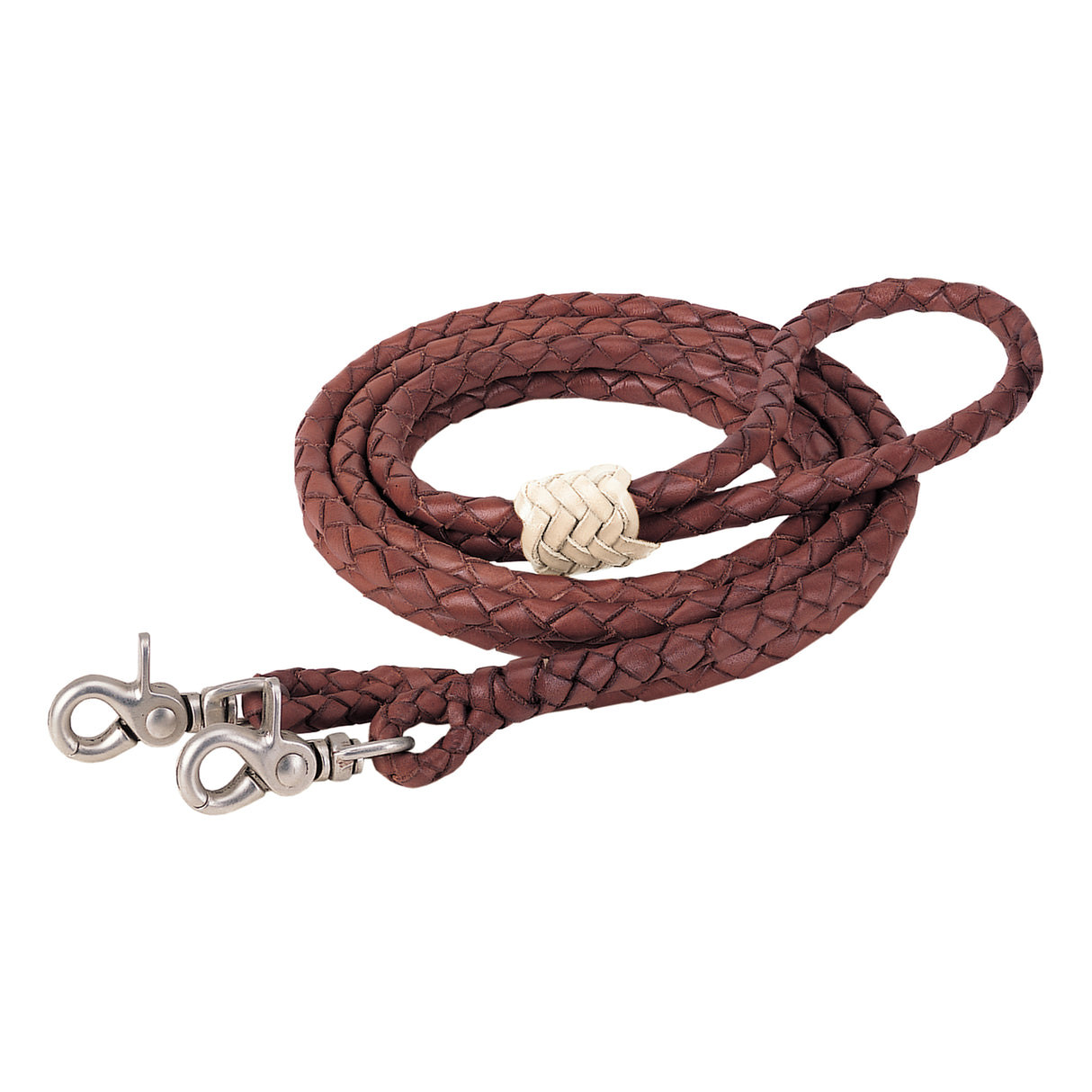 Round Braided Latigo Roper Rein, 3/8" x 8