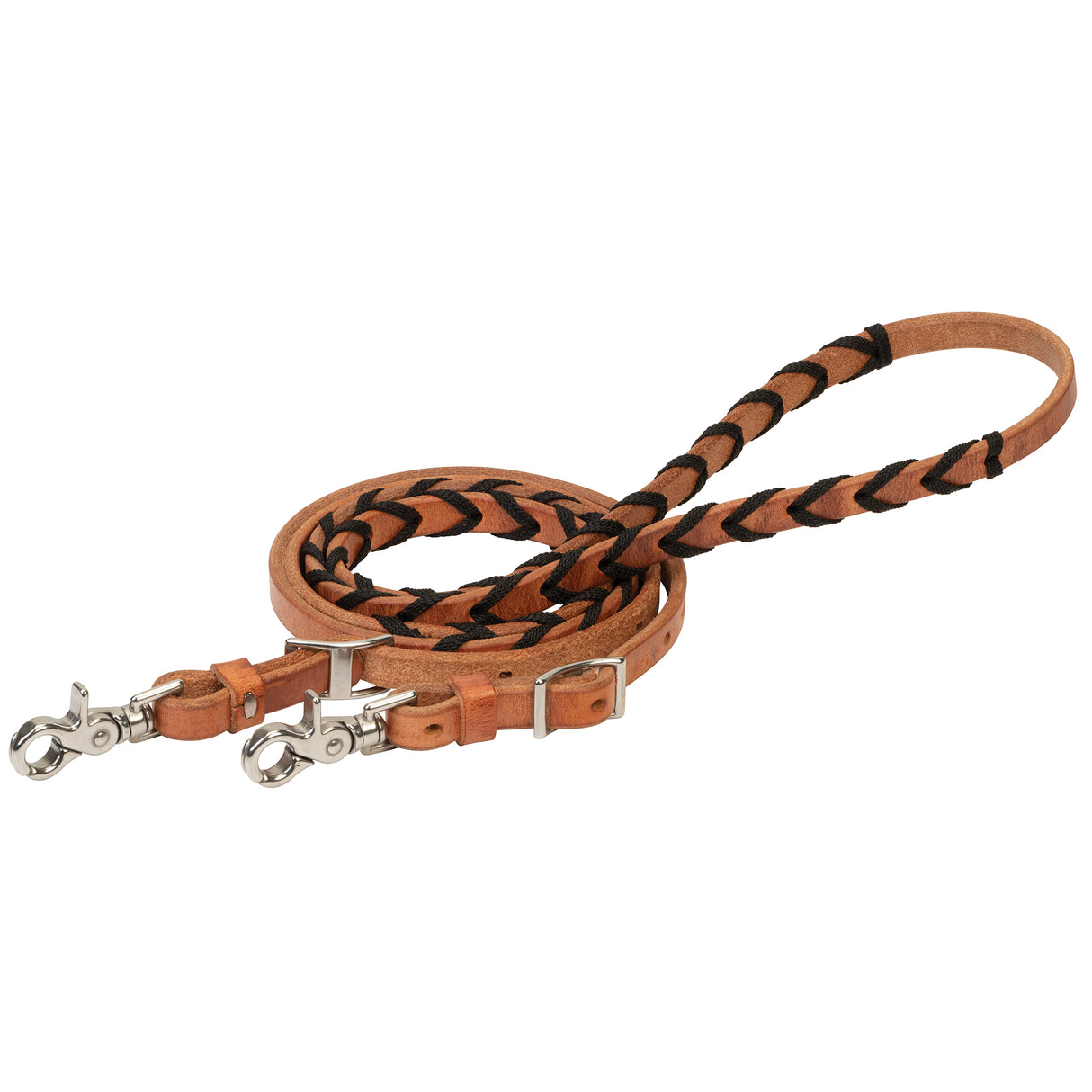 Laced Barrel Rein with Polyester Shoe Lacing