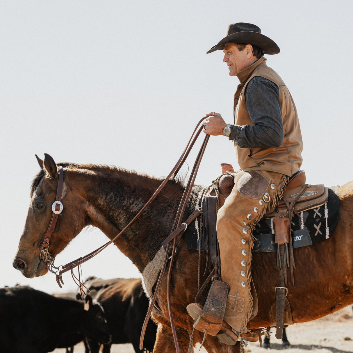 STS Ranch Signature Tack Harness Leather Split Rein, Pineapple Knot, 8'