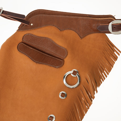 Water Resistant Leather Cowboy Chaps for Men & Women, Hermann Oak