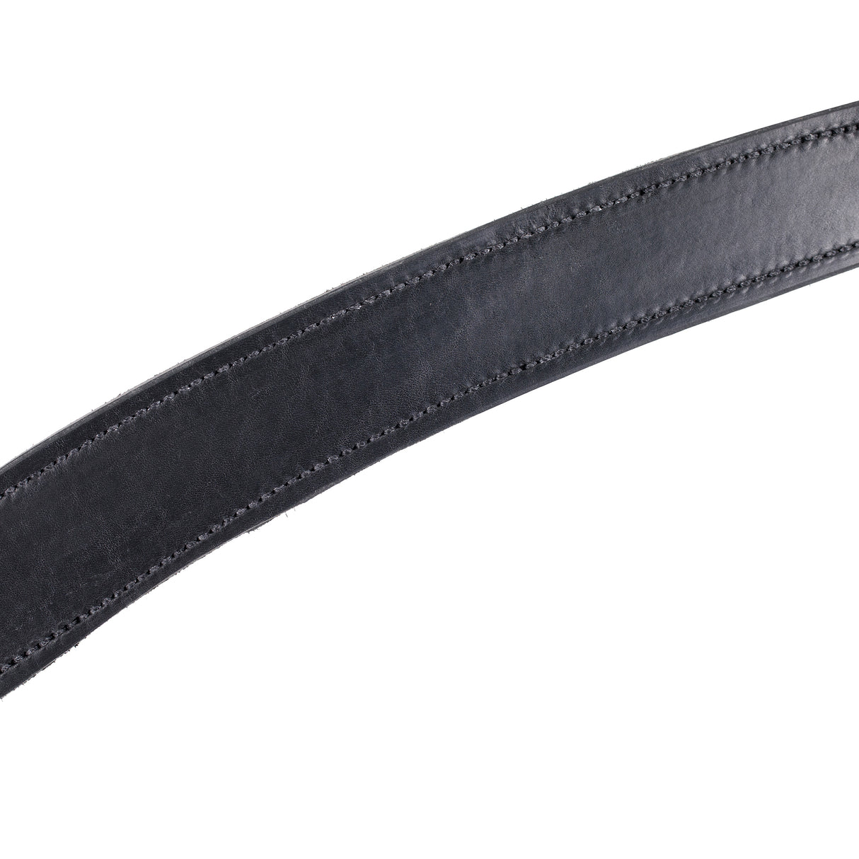 Black Leather Contoured Ring-in-Center Breast Collar