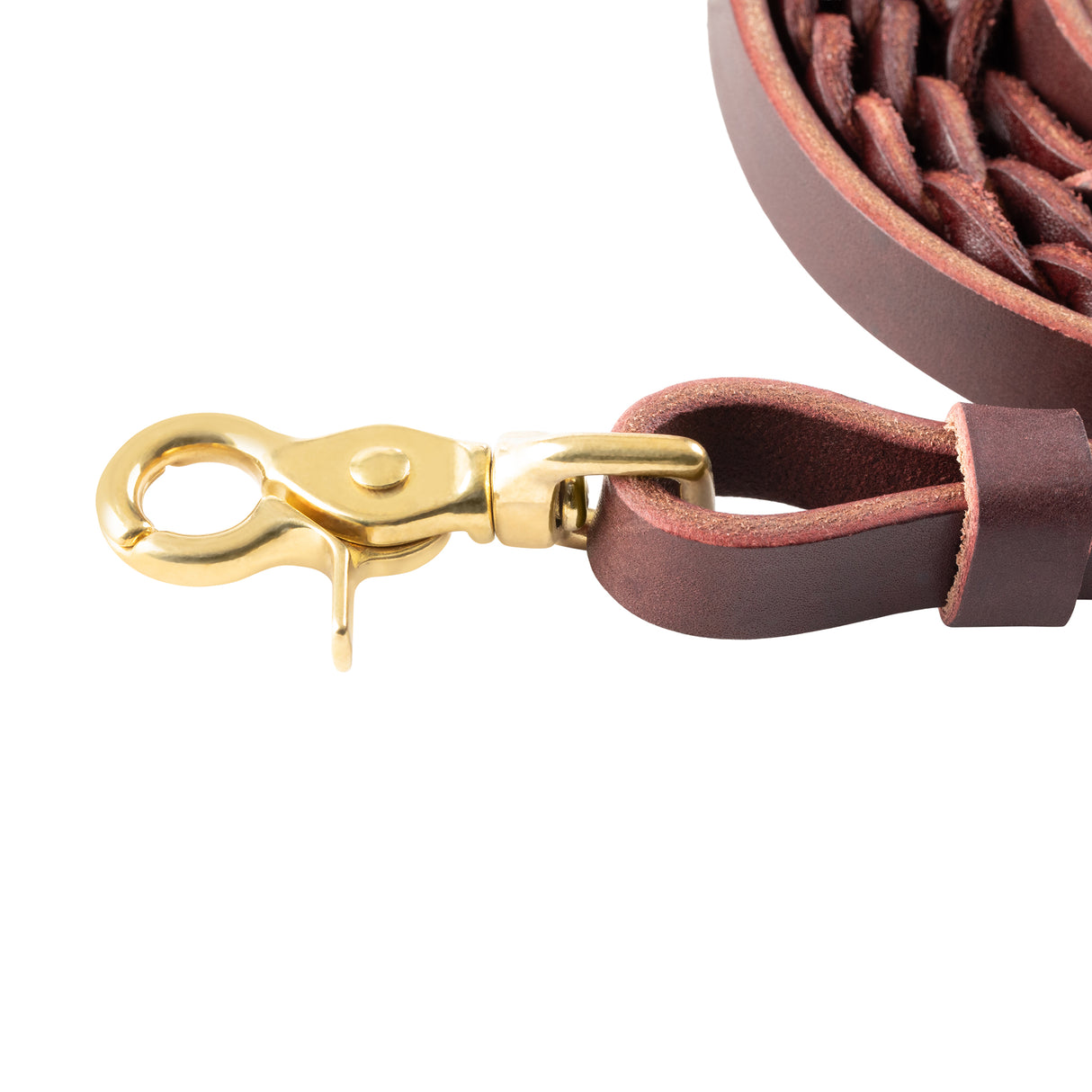 Burgundy Classic 3-Plait Roper Reins, 5/8"