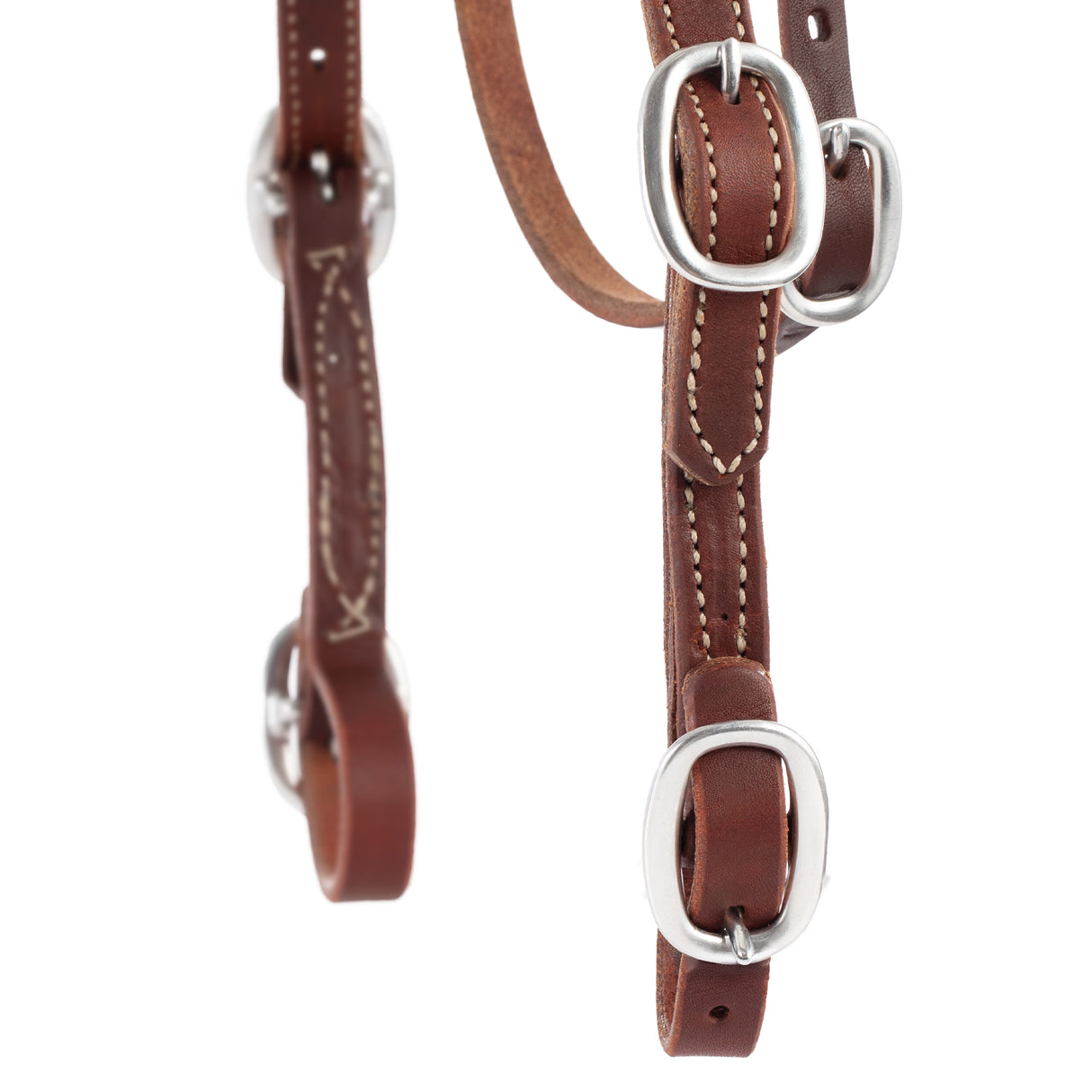 Working Tack Double and Stitched Browband Headstall, Buckle Bit Ends