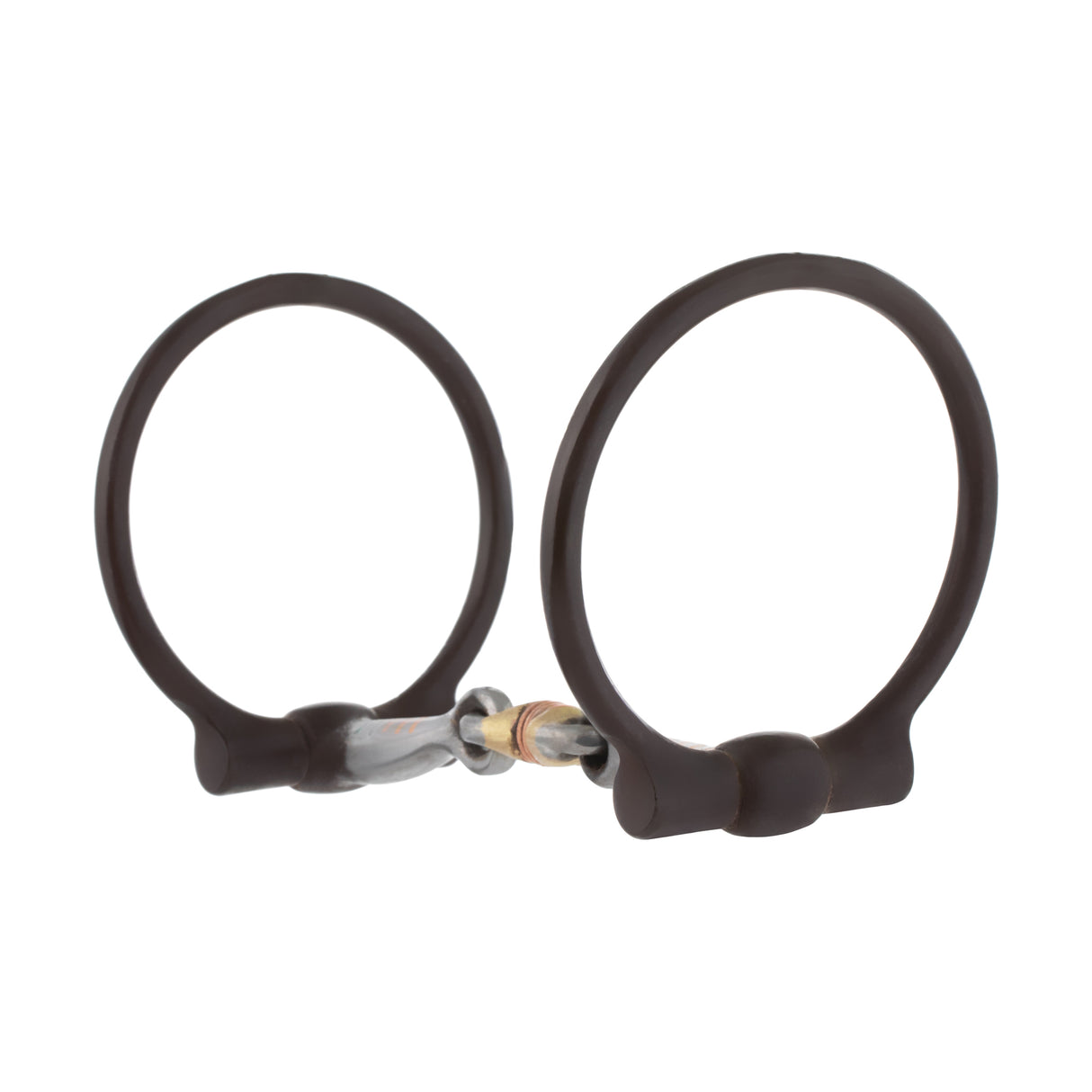 All Purpose Offset D Ring Snaffle Bit with 5" Sweet Iron Copper Wire Wrapped Dogbone Mouth