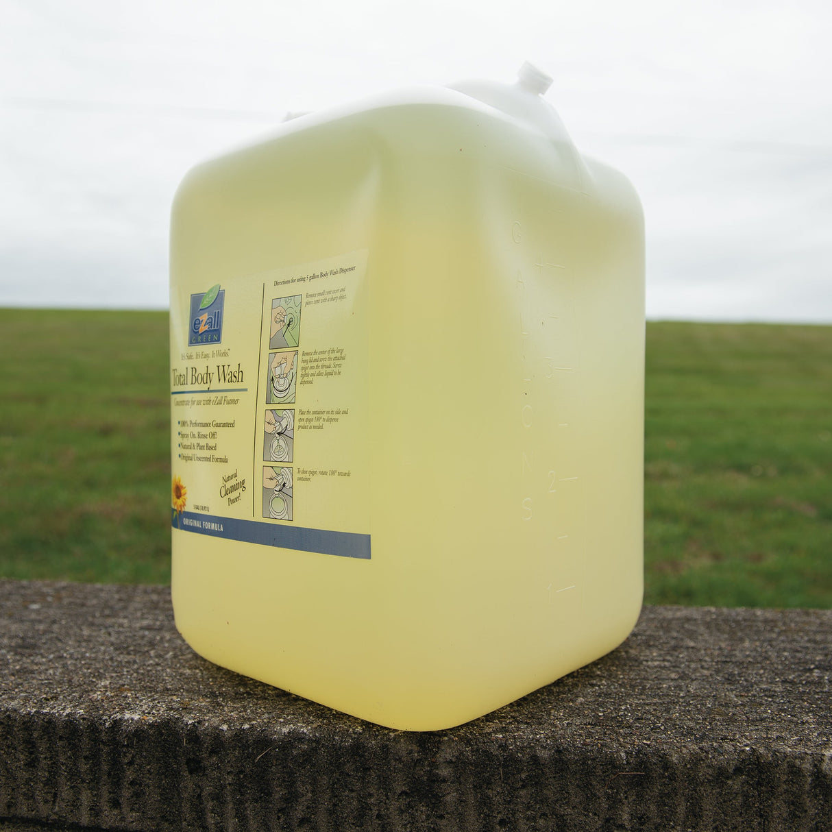 eZall Original Formula Total Body Wash, 5 gallon, side
