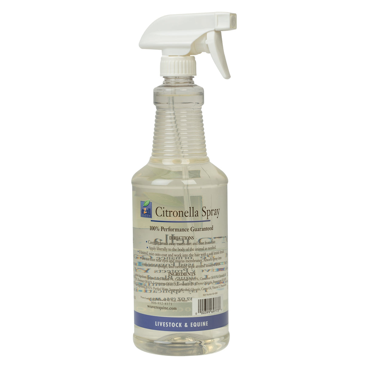 eZall Citronlla Spray, Quart, Back