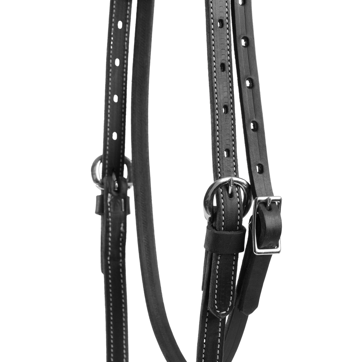Black Leather Browband Headstall