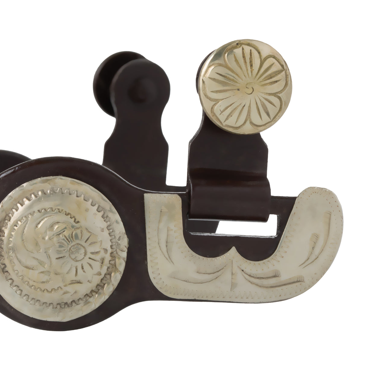 Men's Show Spurs with Engraved German Silver Trim