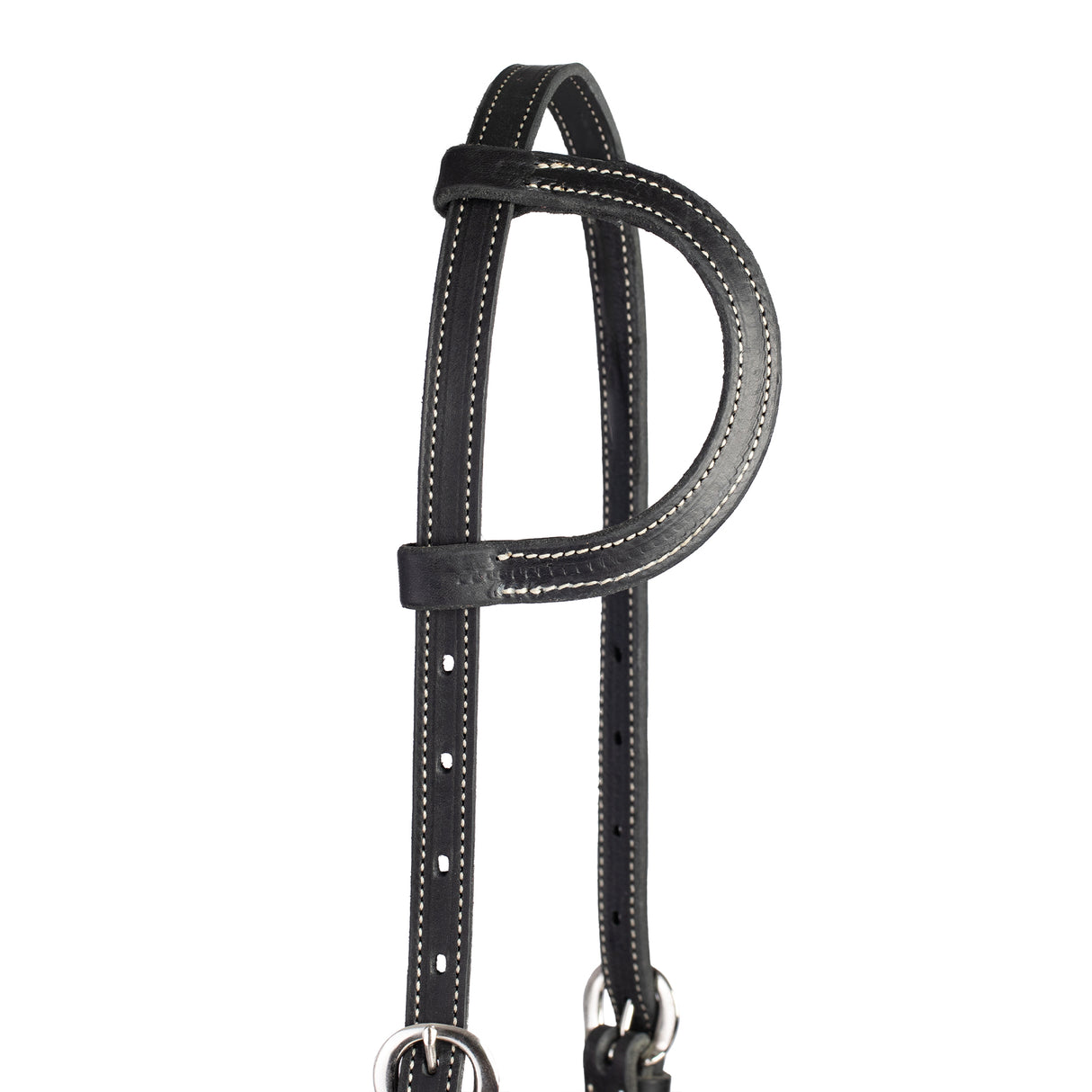 Black Leather Flat Sliding Ear Headstall