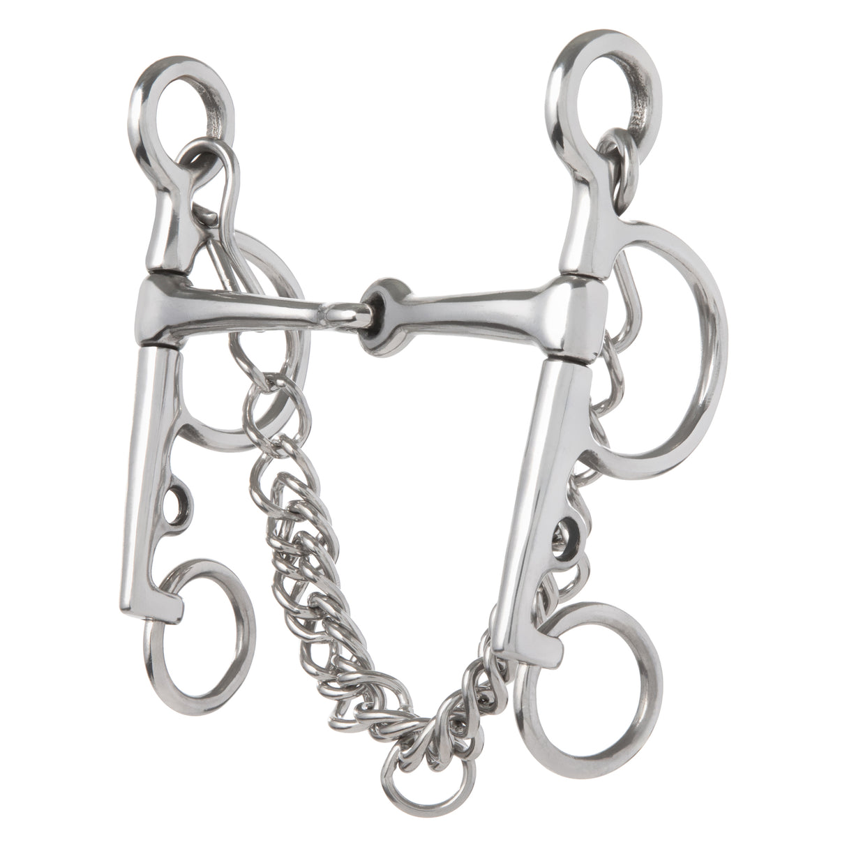 Miniature Pelham Bit, 3-1/2" Snaffle Mouth