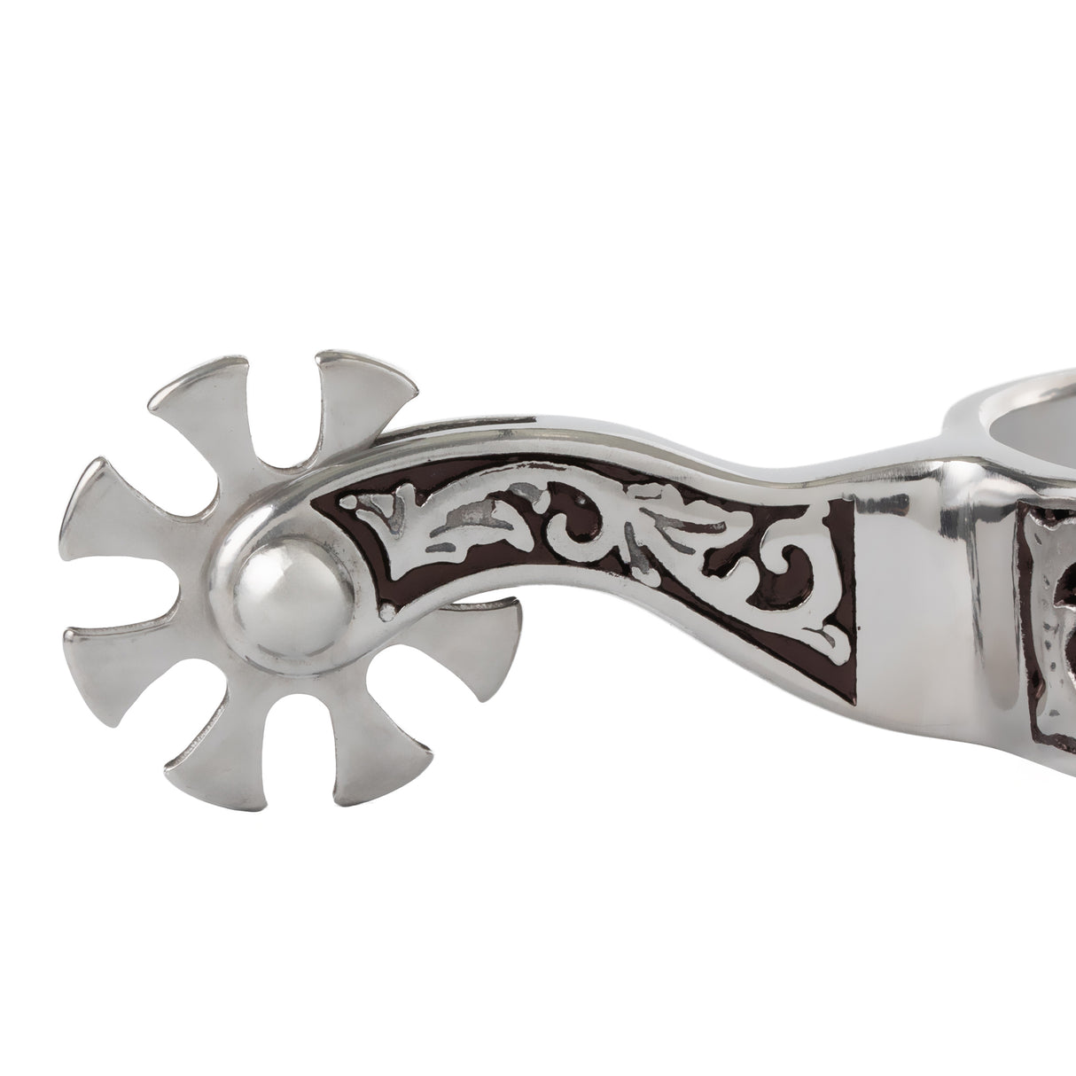 Men's Spurs with Engraved Band and Black Background