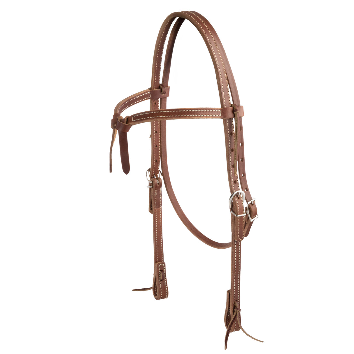 Deluxe Latigo Leather Knotted Browband Headstall, Brown